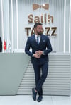 Kruvaze Lacivert Çizgili Erkek Takım Elbise SD42417