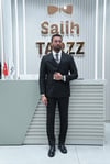 Kruvaze Siyah Çizgili Erkek Takım Elbise SD42421