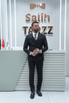 Kruvaze Siyah Çizgili Erkek Takım Elbise SD42421