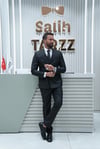 Kruvaze Siyah Erkek Takım Elbise SD42416