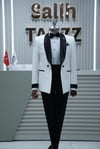 Premium Beyaz Smoking Damatlık – İtalyan Kesim SD42394