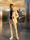 Premium Krem Erkek Takım Elbise – Slim Fit İtalyan Kesim Modern Tasarım SD42395