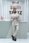 Premium Krem Kruvaze Erkek Takım Elbise SD42409