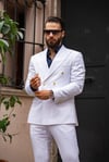 Takım Elbise İtalyan Kesim Kruvaze Beyaz SD4983