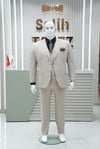 Takım Elbise Yelekli Battal Büyük Beden Krem SD42430