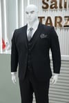 Takım Elbise Yelekli Battal Büyük Beden Siyah SD42432