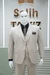 Takım Elbise Yelekli Battal Büyük Beden Krem SD42430
