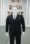 Takım Elbise Yelekli Battal Büyük Beden Siyah SD42432