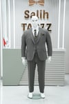 Takım Elbise Yelekli Battal Gofre Büyük Beden Yeşil SD42426