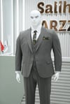 Takım Elbise Yelekli Battal Gofre Büyük Beden Yeşil SD42426