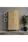 focus 2 kapaklı,sık raflı,askı bölümlü,2 çekmeceli dolap/gardırop(%100mdf)