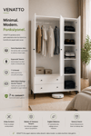 Focus 3 Kapılı Dolap/gardırop Beyaz (%100MDF)