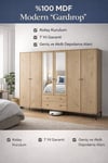 Focus 6 Kapılı Aynalı Dolap (%100MDF)