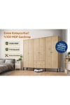 Focus 6 Kapılı,2 Çekmeceli,10 Raf Bölmeli Gardırop/ Dolap R: Meşe (%100MDF)