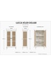lucca kiler dolabı,hasırlı,2 raflı çok amaçlı dolap(%100mdf)