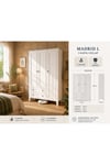 madrid 3 kapaklı,raflı,2 çekmeceli dolap/gardırop (%100mdf)
