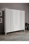 madrid 4 kapaklı ,10 raflı,2 çekmeceli avangart dolap/gardırop (%100mdf)