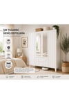 madrid 4 kapaklı,aynalı,10 raflı,2 çekmeceli dolap/gardırop (%100mdf)