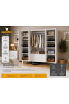 madrid 4 kapaklı,aynalı,10 raflı,2 çekmeceli dolap/gardırop (%100mdf)