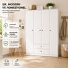NOVA 4 KAPILI GARDIROP/DOLAP BEYAZ (%100MDF) 