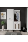 Paris Hasırlı Portmanto/vestiyer/ayakkabılık (%100MDF)