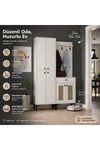 Paris Hasırlı Portmanto/vestiyer/ayakkabılık (%100MDF)