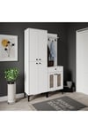 Paris Hasırlı Portmanto/vestiyer/ayakkabılık (%100MDF)