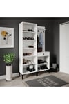 Paris Hasırlı Portmanto/vestiyer/ayakkabılık (%100MDF)
