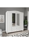 Romantic 4 Kapılı, 2 Çekmeceli Aynalı Dolap/gardırop(%100MDF)