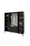 Trio Black 4 Kapılı Dolap(%100MDF)