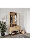 VALENTİN WOOD TARZ RAFLI,AYNALI PORTMANTO/AYAKKABILIK/VESTİYER(%100MDF)