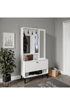 VALENTİN WOOD TARZ RAFLI,AYNALI PORTMANTO/AYAKKABILIK/VESTİYER(%100MDF)
