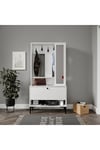 VALENTİN WOOD TARZ RAFLI,AYNALI PORTMANTO/AYAKKABILIK/VESTİYER(%100MDF)