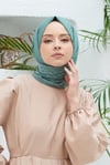 Loryan Scarf Abiye ve Günlük Kullanım, Tek Renk Richard Şal Çağla