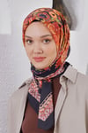 Loryan Scarf Diamond Eşarp - Diamond Diya İpeksi Eşarp 4317 Siyah Mercan