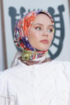 Loryan Scarf Diamond Eşarp - Diamond Roza İpeksi Eşarp 4286 Capuccino
