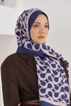 Loryan Scarf Diamond Şal - Diamond Mirror İpeksi Şal 4289 Lacivert