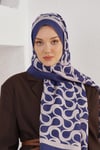 Loryan Scarf Diamond Şal - Diamond Mirror İpeksi Şal 4289 Lacivert