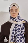 Loryan Scarf Diamond Şal - Diamond Mirror İpeksi Şal 4289 Bej