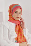 Loryan Scarf Diamond Şal - Diamond Mirror İpeksi Şal 4289 Nar Çiçeği