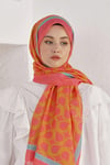 Loryan Scarf Diamond Şal - Diamond Mirror İpeksi Şal 4289 Nar Çiçeği