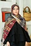 Loryan Scarf Ekose Zincir Şal - Bordo