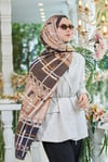 Loryan Scarf Ekose Zincir Şal  - Kahve 