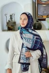 Loryan Scarf Ekose Zincir Şal - Koyu Lacivert