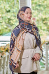 Loryan Scarf Ekose Zincir Şal - Lacivert