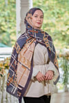 Loryan Scarf Ekose Zincir Şal - Lacivert