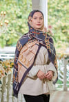 Loryan Scarf Ekose Zincir Şal - Lacivert