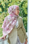 Loryan Scarf Ekose Zincir Şal - Pembe