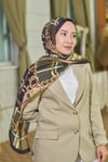 Loryan Scarf Ekose Zincir Şal - Siyah/Haki