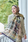Loryan Scarf Ekose Zincir Şal - Siyah/Haki